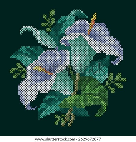vector art cross stitch calla