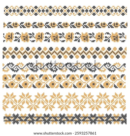vector art cross stitch decor