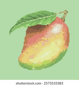 vector art cross stitch mango