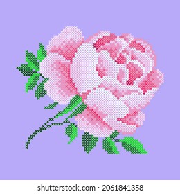 Vektorkunstkreuz-Kreuzstich-Rose