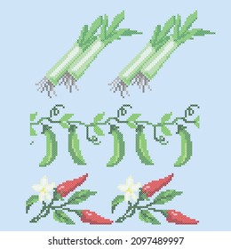 vector art cross stitch vegetables