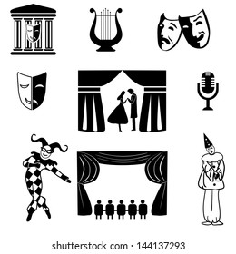 Vector Art Culture and creativity black & white set