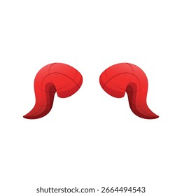 Arte vetorial de chifres vermelhos curvos