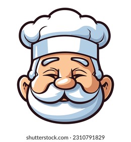 Vector Art, Cute Cartoon Chef Head Icon