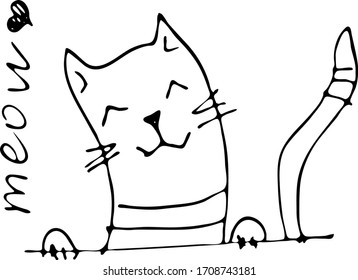 Vector Art Cute Cat Stock Vector Royalty Free Shutterstock