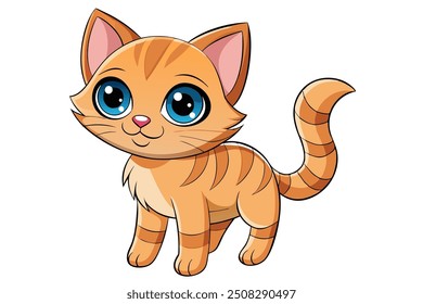 Vector art of a cute Cat on white background