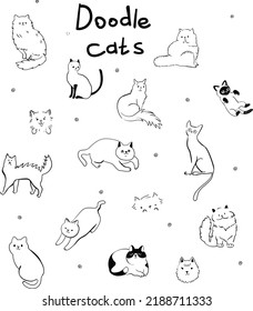 Vector art is cute cats for graphic design