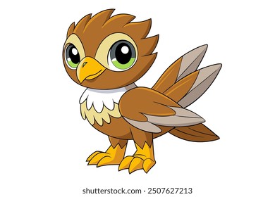 Vector art of a cute Hawk on white background