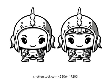 Vector Art, Cute Knight Character, Lienart