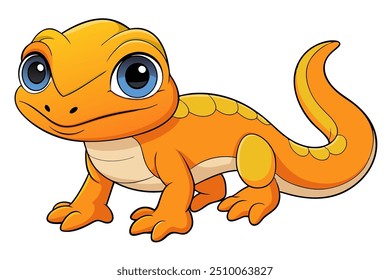 Vector art of a cute Lizard on white background