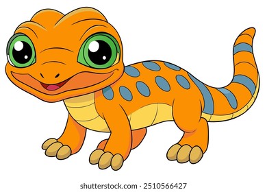 Vetor arte de um bonito Lagarto no fundo branco