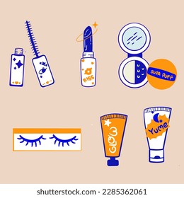 Vector art of cute makeups