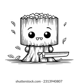 Arte vectorial, carácter de trazo de árbol corto