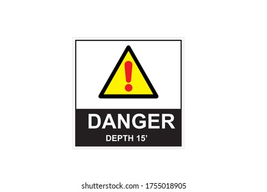 Signo de profundidad de peligro de arte del vector