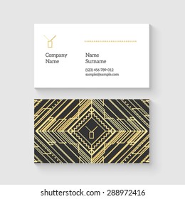 Vector art deco business card template. Letter Y monogram. High quality design element