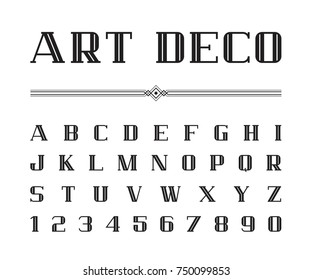 Vector Of Art Deco Font And Alphabet, Blod Letters Set. The Great Gatsby Style