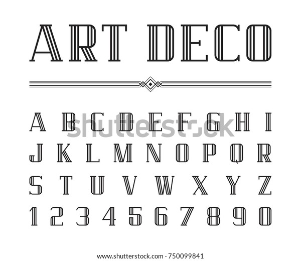 Vector Art Deco Font Alphabet Condensed Stock Vector