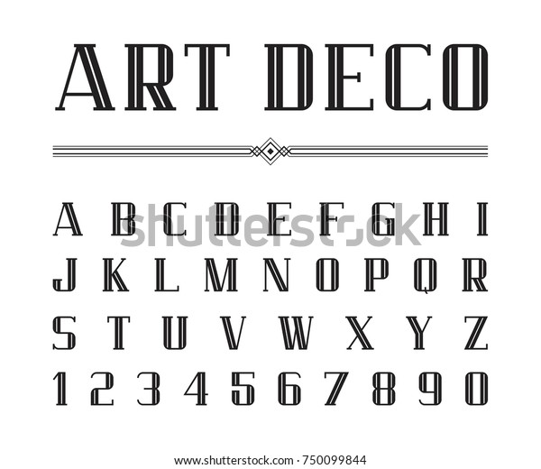 Vector Art Deco Font Alphabet Condensed Stock Vector Royalty Free