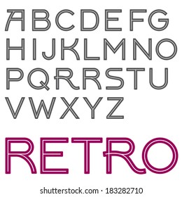 Vector Art Deco Font. Retro Type.