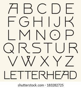 Vector Art Deco Font. Retro Alphabet.