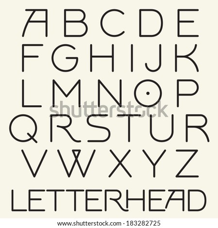Vector art deco font. Retro alphabet.