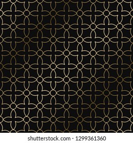 Vector art deco geometric pattern - seamless luxury gold gradient design. Rich endless ornamental background.