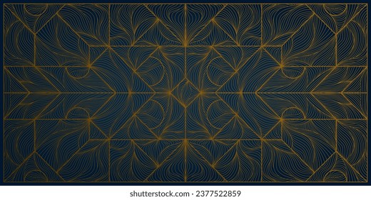 Vector art deco geometric pattern, luxury modern ornament, fancy gatsby style background. Golden linear premium banner, wallpaper, illustration. 