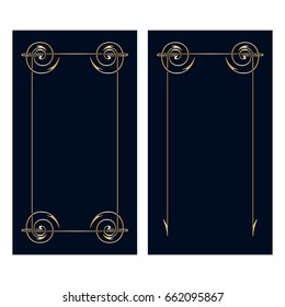 Vector art deco invitation cards with space for text.