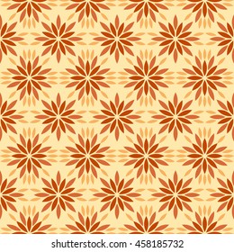 Vector art deco pattern with abstract flowers. Chic and elegant vintage print with flourish decor, floral motif