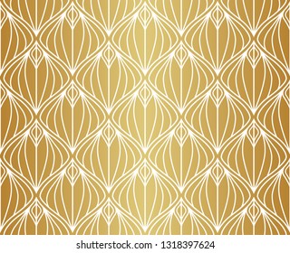 Vector Art Deco Pattern. Seamless Abstract Background. Geometric Vintage Style Texture.