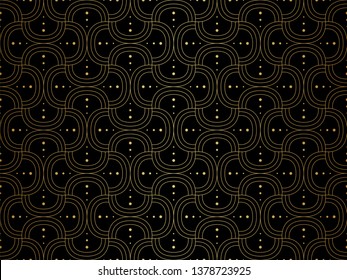 Vector Art Deco Pattern. Seamless Abstract Background. Geometric Vintage Style Texture.