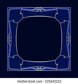 Vector art deco silver frame with space for text.