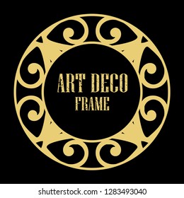 Vector art deco style circle frame. Art-deco decoration for text. Design element for boutique, restaurant, menu and logo template
