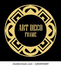 Vector art deco style circle frame. Art-deco decoration for text. Design element for boutique, restaurant, menu and logo template