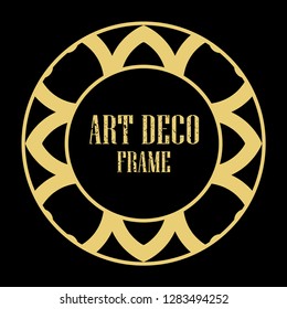 Vector art deco style circle frame. Art-deco decoration for text. Design element for boutique, restaurant, menu and logo template