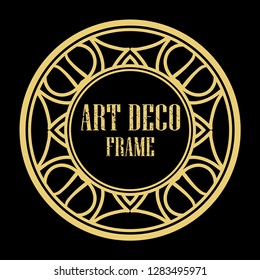 Vector art deco style circle frame. Art-deco decoration for text. Design element for boutique, restaurant, menu and logo template