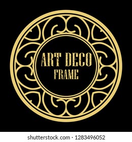 Vector art deco style circle frame. Art-deco decoration for text. Design element for boutique, restaurant, menu and logo template