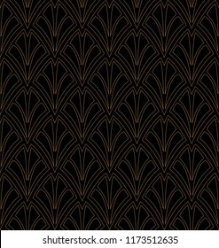 Vector Art Deco Style Seamless Pattern. Abstract Ornament Background.