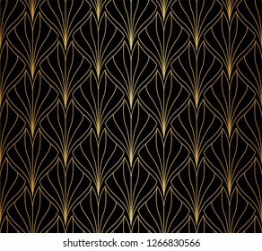 Vector Art Deco Style Seamless Pattern. Abstract Ornament Background.