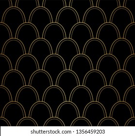 Vector Art Deco Style Seamless Pattern. Abstract Ornament Background.