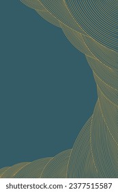 Vector art deco wavy luxury pattern, wave line japanese style background. Organic dynamic pattern, texture for print, wall art, packaging design