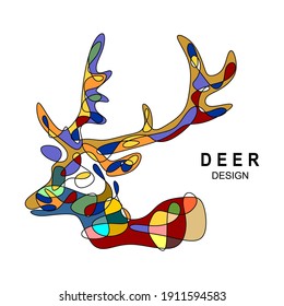 vector art of deer animal. Line art image with abstract shapes. Abstract line Art designs for prints, covers, wallpapers, wall art. Minimal and natural. Vector illustration
