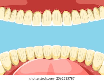 Vector art depicting clean teeth and gums