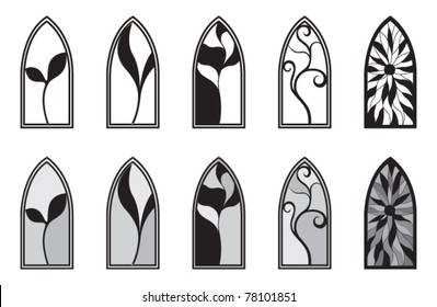 Vector art depicting isolated stained glass window