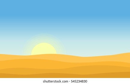 Vector art of desert at morning