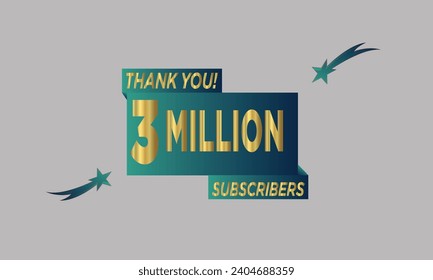 VECTOR ART DESIGN 3 MILLION SUBSCRIBERS 