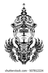 Vector art design detail from bali indonesia