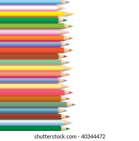 vector art design of a group of colorful wooden pencils