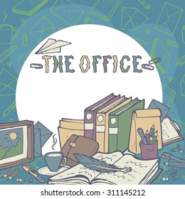 Vector art for design. The office objects.