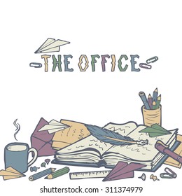 Vector art for design. The office objects.